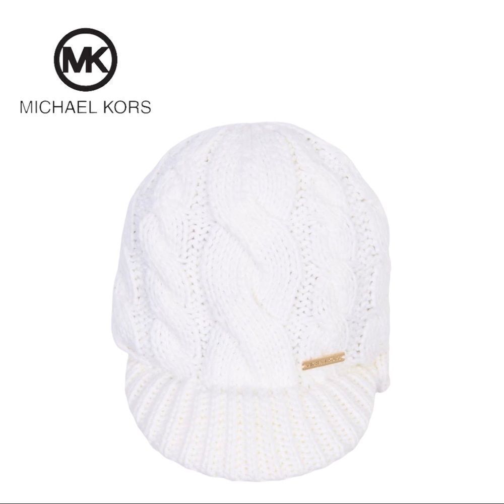NEW Michael Kors Women's Super Cable Peak Cap Hat